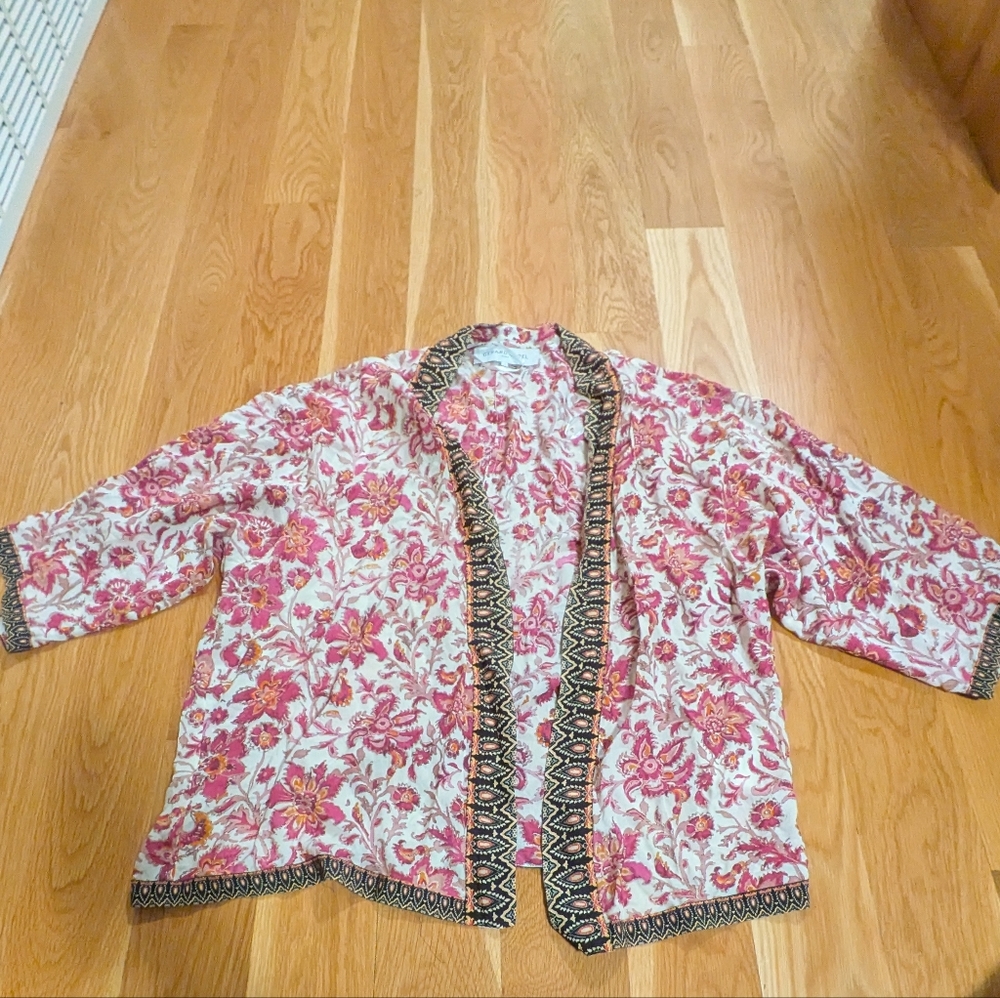 Gerald Darel Floral Kimono Jacket - Size 1 - Picture 3 of 9